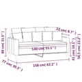 Miniatyrbild 7 av 8: vidaXL Soffa 2-sits mörkgrå 140 cm sammet