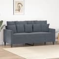 Miniatyrbild 8 av 8: vidaXL Soffa 2-sits mörkgrå 140 cm sammet