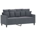 Miniatyrbild 1 av 8: vidaXL Soffa 2-sits mörkgrå 140 cm sammet