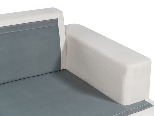 Sofa i Lysebeige-stoff med polstret 3-seters sofa med tykk polstret rygg Classic Living Room Sofa