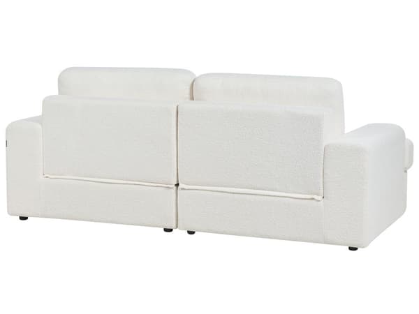 Sofasett i hvit boucle med polstret 5-seter og lenestol med polstret, tykt polstret rygg Classic Living Room sofa