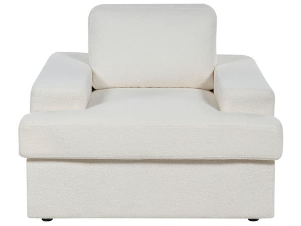 Sofasett i hvit boucle med polstret 5-seter og lenestol med polstret, tykt polstret rygg Classic Living Room sofa