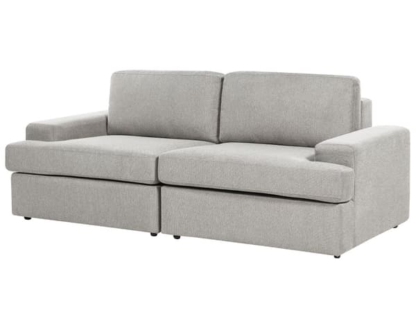 Sofa i Lysegrå-stoff med polstret 3-seters sofa med tykk polstret rygg Classic Living Room Sofa