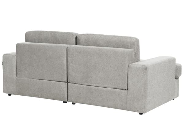 Sofa i Lysegrå-stoff med polstret 3-seters sofa med tykk polstret rygg Classic Living Room Sofa