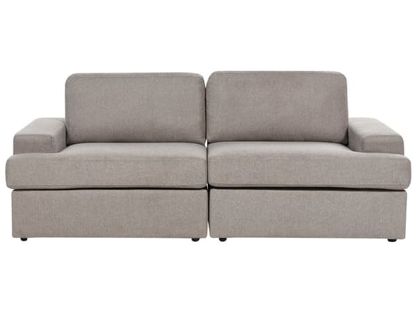 Sofasett i taupe stoff med polstret 5-seter og lenestol med polstret, tykt polstret rygg Classic Living Room sofa