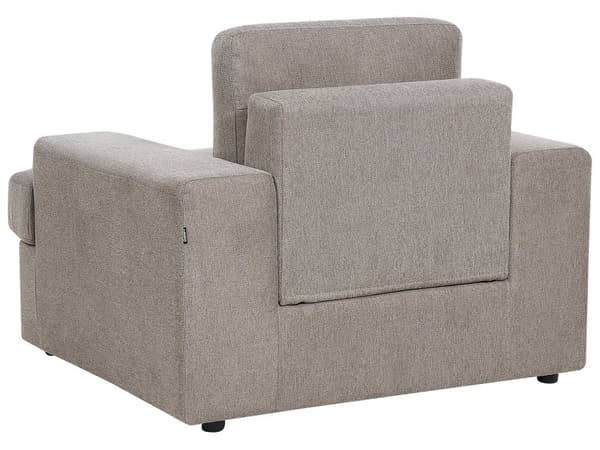 Sofasett i taupe stoff med polstret 5-seter og lenestol med polstret, tykt polstret rygg Classic Living Room sofa
