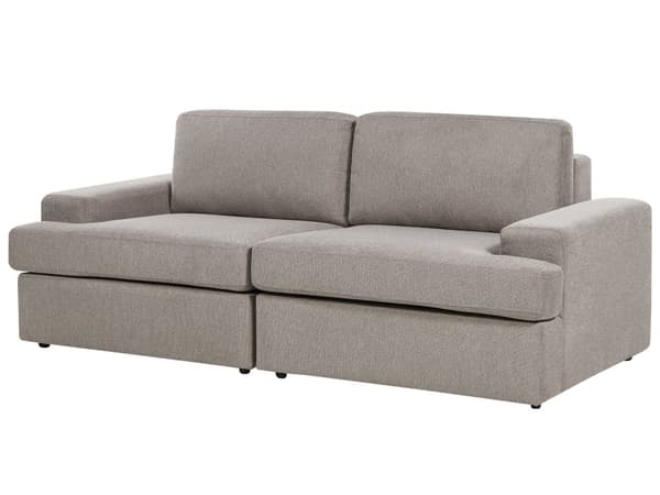 Sofa i Taupe-stoff med polstret 3-seters sofa med tykk polstret rygg Classic Living Room Sofa