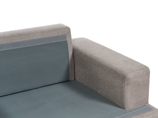 Sofa i Taupe-stoff med polstret 3-seters sofa med tykk polstret rygg Classic Living Room Sofa