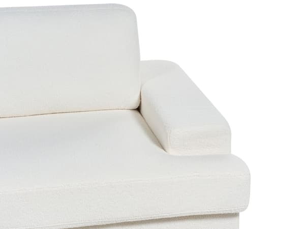 Sofa i Hvit-boucle med polstret 3-seters sofa med tykk polstret rygg Classic Living Room Sofa