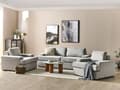Miniatyrbilde 2 av 11: Sofasett i grå stoff med polstret 5-seter og lenestol med polstret, tykt polstret rygg Classic Living Room sofa
