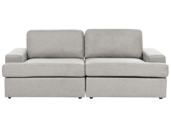 Sofasett i lysegrå stoff Polstret 4-seter med lenestol Polstret tykk rygg Classic Living Room Sofa