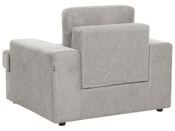 Sofasett i lysegrå stoff Polstret 4-seter med lenestol Polstret tykk rygg Classic Living Room Sofa