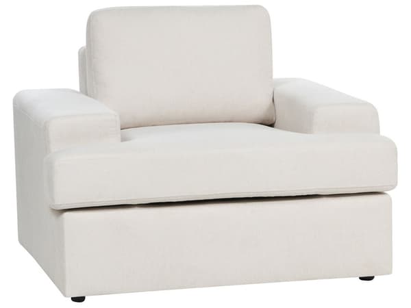 Sofasett i lysebeige stoff med polstret 5-seter og lenestol med polstret, tykt polstret rygg Classic Living Room sofa