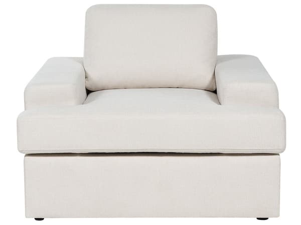 Sofasett i lysebeige stoff med polstret 5-seter og lenestol med polstret, tykt polstret rygg Classic Living Room sofa