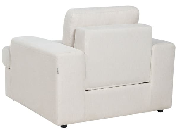 Sofasett i lysebeige stoff med polstret 5-seter og lenestol med polstret, tykt polstret rygg Classic Living Room sofa