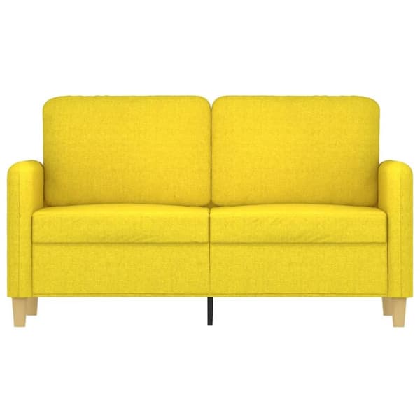 vidaXL 2-sitssoffa ljusggul 120 cm tyg