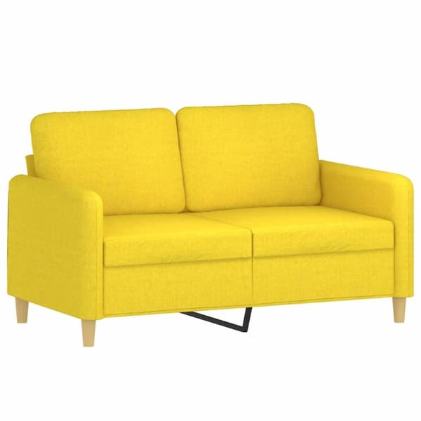 vidaXL 2-sitssoffa ljusggul 120 cm tyg
