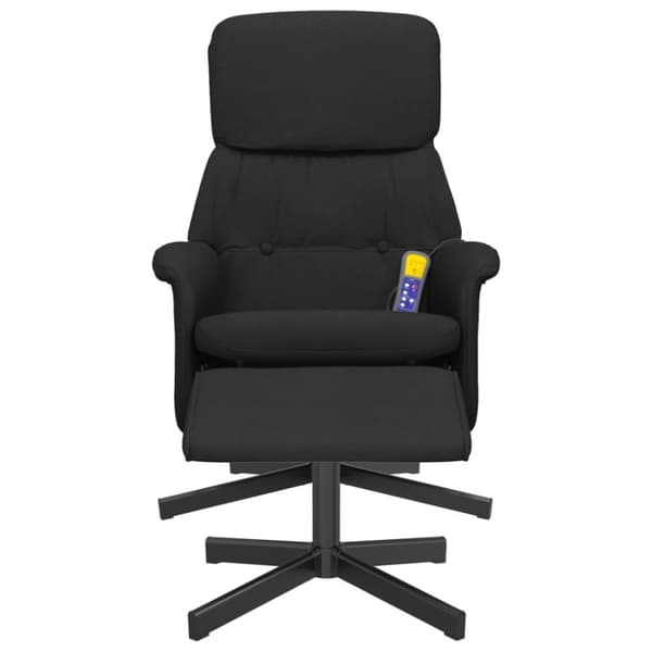 vidaXL Massagefåtölj med fotpall svart tyg