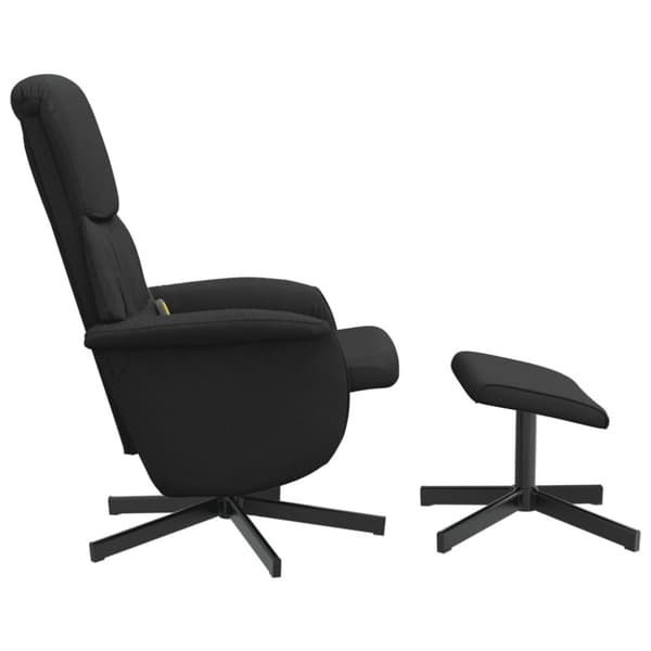 vidaXL Massagefåtölj med fotpall svart tyg