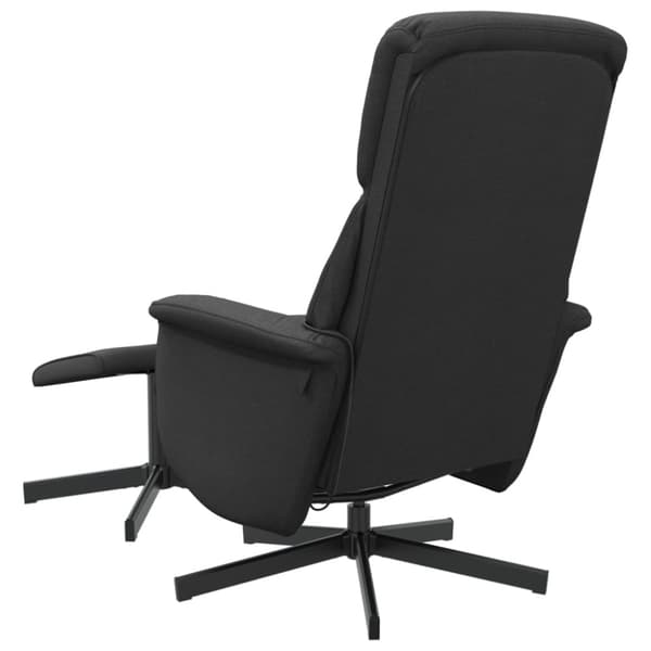 vidaXL Massagefåtölj med fotpall svart tyg