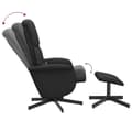 Miniatyrbild 6 av 11: vidaXL Massagefåtölj med fotpall svart tyg