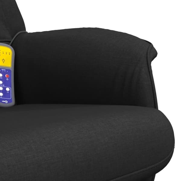 vidaXL Massagefåtölj med fotpall svart tyg