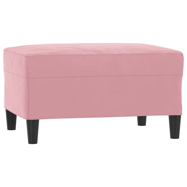 vidaXL Soffgrupp med dynor 3 delar rosa sammet