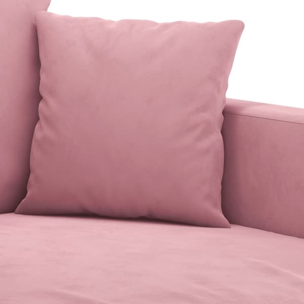vidaXL Soffgrupp med dynor 3 delar rosa sammet