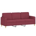 Miniatyrbillede 5 af 8: vidaXL sofasæt 2 dele med hynder stof vinrød