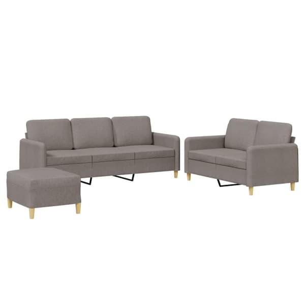 vidaXL sofasæt 3 dele med hynder stof gråbrun