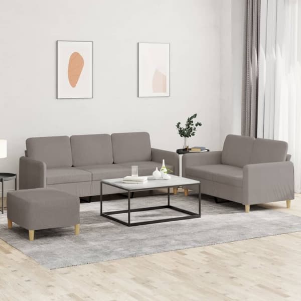 vidaXL sofasæt 3 dele med hynder stof gråbrun