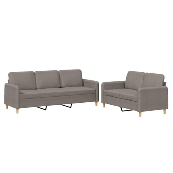 vidaXL sofasæt 2 dele med hynder stof gråbrun