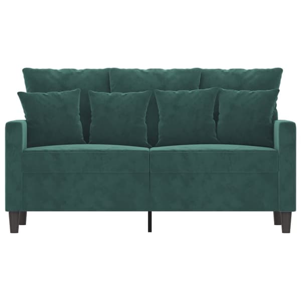 vidaXL Soffa 2-sits mörkgrön 120 cm sammet
