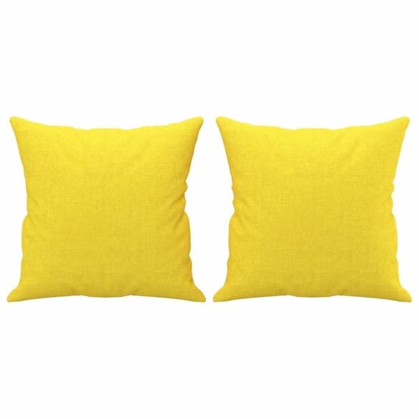 vidaXL 3-personers sofa med pyntepuder 180 cm stof lysegul