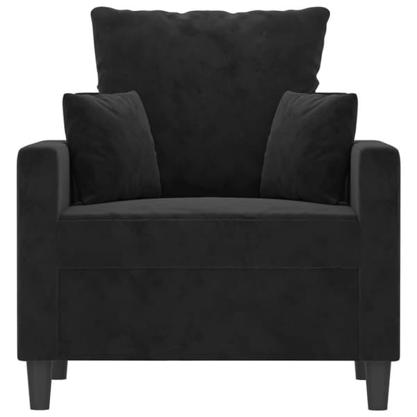 vidaXL lænestol 60 cm velour sort