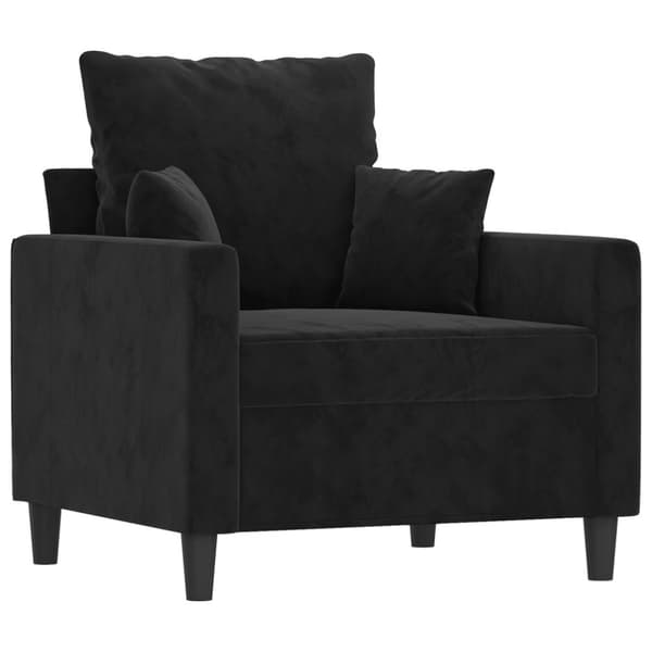 vidaXL lænestol 60 cm velour sort
