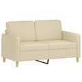 Miniatyrbillede 4 af 8: vidaXL 2-personers sofa med pyntepuder 120 cm stof cremefarvet