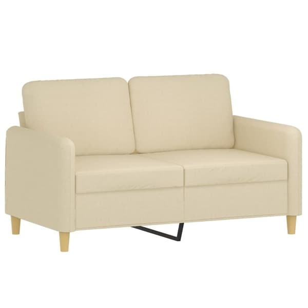 vidaXL 2-personers sofa med pyntepuder 120 cm stof cremefarvet