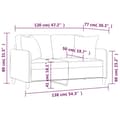 Miniatyrbillede 8 af 8: vidaXL 2-personers sofa med pyntepuder 120 cm stof cremefarvet