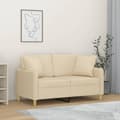 Miniatyrbillede 1 af 8: vidaXL 2-personers sofa med pyntepuder 120 cm stof cremefarvet