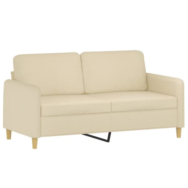 vidaXL 2-sits soffa med prydnadskuddar gräddvit 140 cm tyg