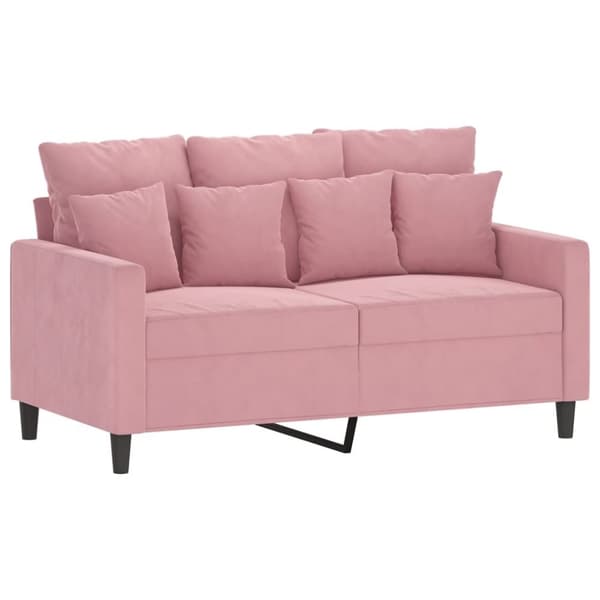 vidaXL Soffgrupp med dynor 4 delar rosa sammet