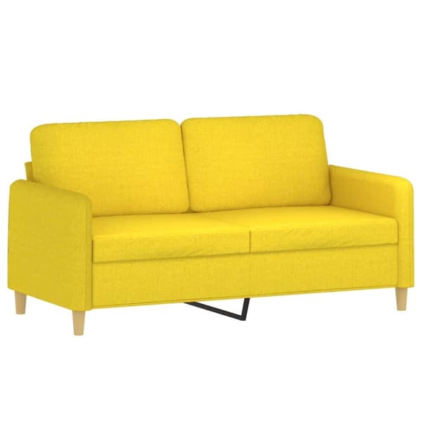 vidaXL sofasæt 2 dele med hynder stof lysegul