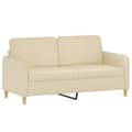 Miniatyrbillede 3 af 8: vidaXL 2-personers sofa med pyntepuder 140 cm stof cremefarvet