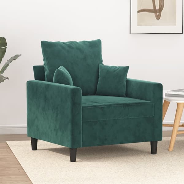vidaXL lænestol 60 cm velour lysegrøn