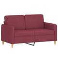 Miniatyrbillede 4 af 8: vidaXL 2-personers sofa med pyntepuder 120 cm stof vinrød