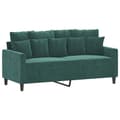 Miniatyrbillede 3 af 7: vidaXL sofasæt 2 dele med hynder velour mørkegrøn