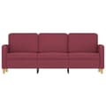 Miniatyrbillede 3 af 8: vidaXL 3-personers sofa 180 cm stof vinrød