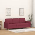 Miniatyrbillede 1 af 8: vidaXL 3-personers sofa 180 cm stof vinrød