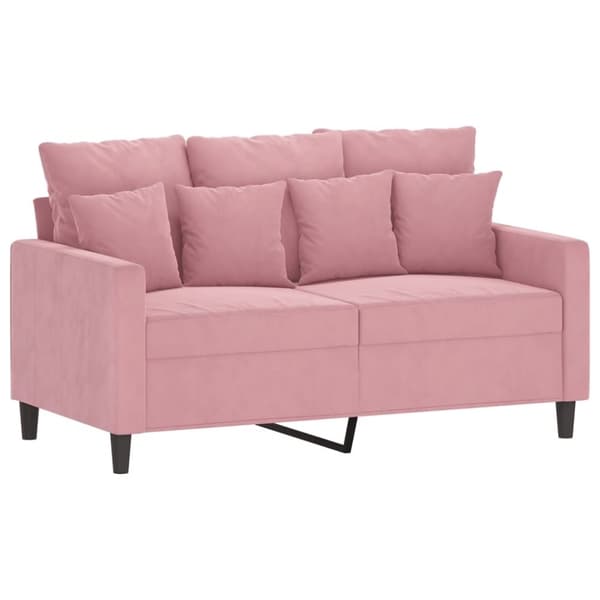 vidaXL sofasæt 2 dele med hynder velour lyserød